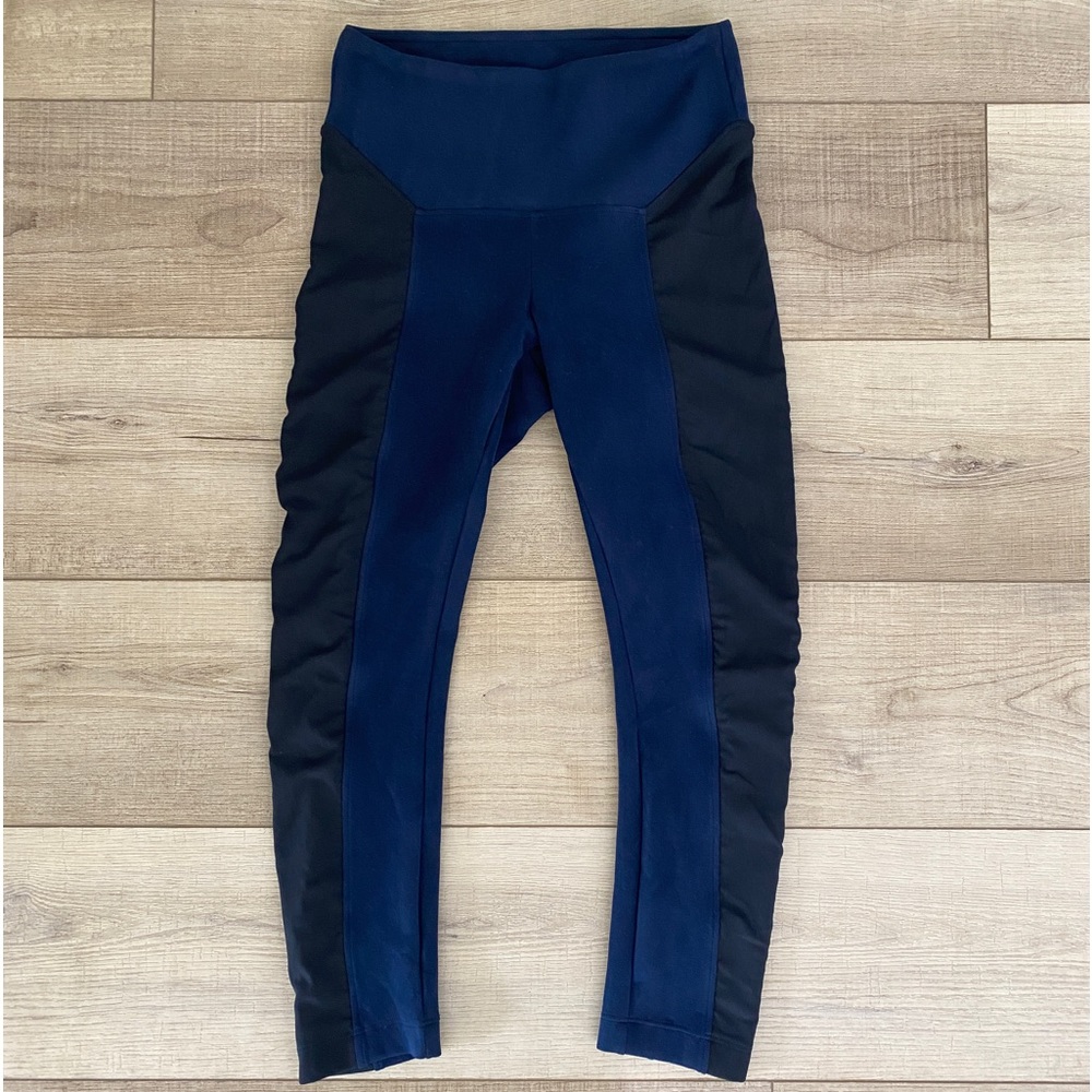 Koral Womens Navy Blue Black Cropped Yoga Leggings Athletic Workout